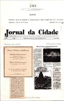 Mário Gruber e Renina Katz na Casa da ;Cultura;Duas Obras Gráficas;Atelier