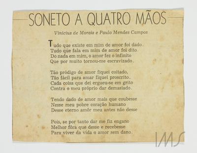 Soneto a quatro mãos