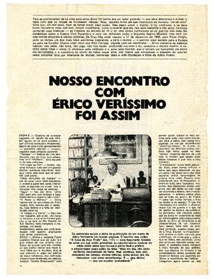 Nosso encontro com Erico Verissimo foi assim