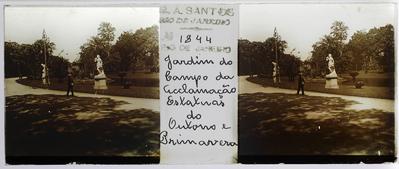 Jardim do Campo da Aclamação, atual Campo de Santana; estátuas do Outono e da Primavera