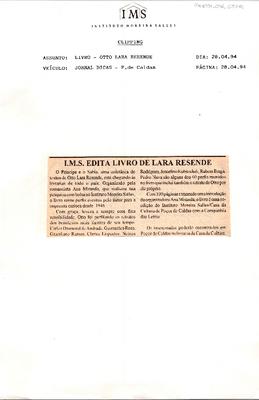 IMS edita livro de Lara Resende
