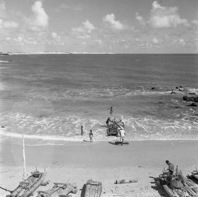 Praia em Natal, jangadas