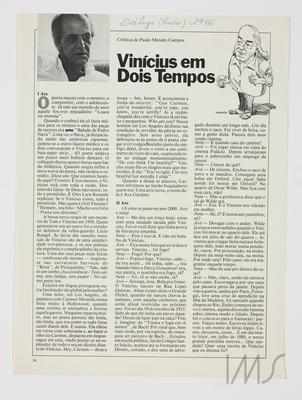 Vinicius em dois tempos