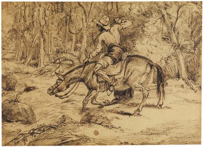 (Paulistas atravessando o rio)