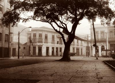 Praça da Harmonia. Em destaque, as ruas Sacadura Cabral e Pedro Ernesto