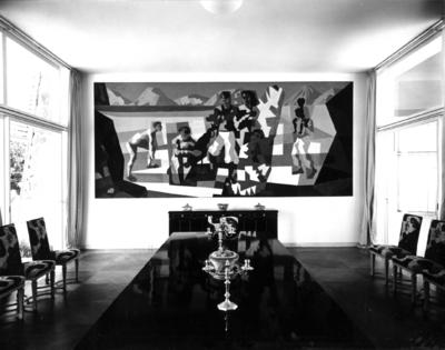 "Os Pescadores", pintura de Cândido Portinari, na residência de Walther Moreira Salles