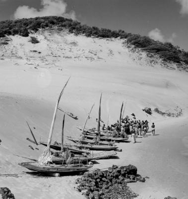 Praia em Natal, jangadas