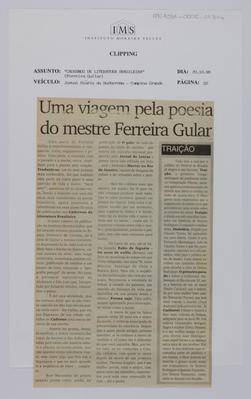 Uma viagem pela poesia do mestre Ferreira Gullar