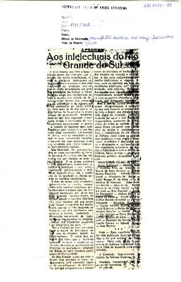 Aos intelectuais do Rio Grande do Sul