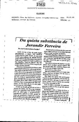 Da quieta substância de Jurandir Ferreira