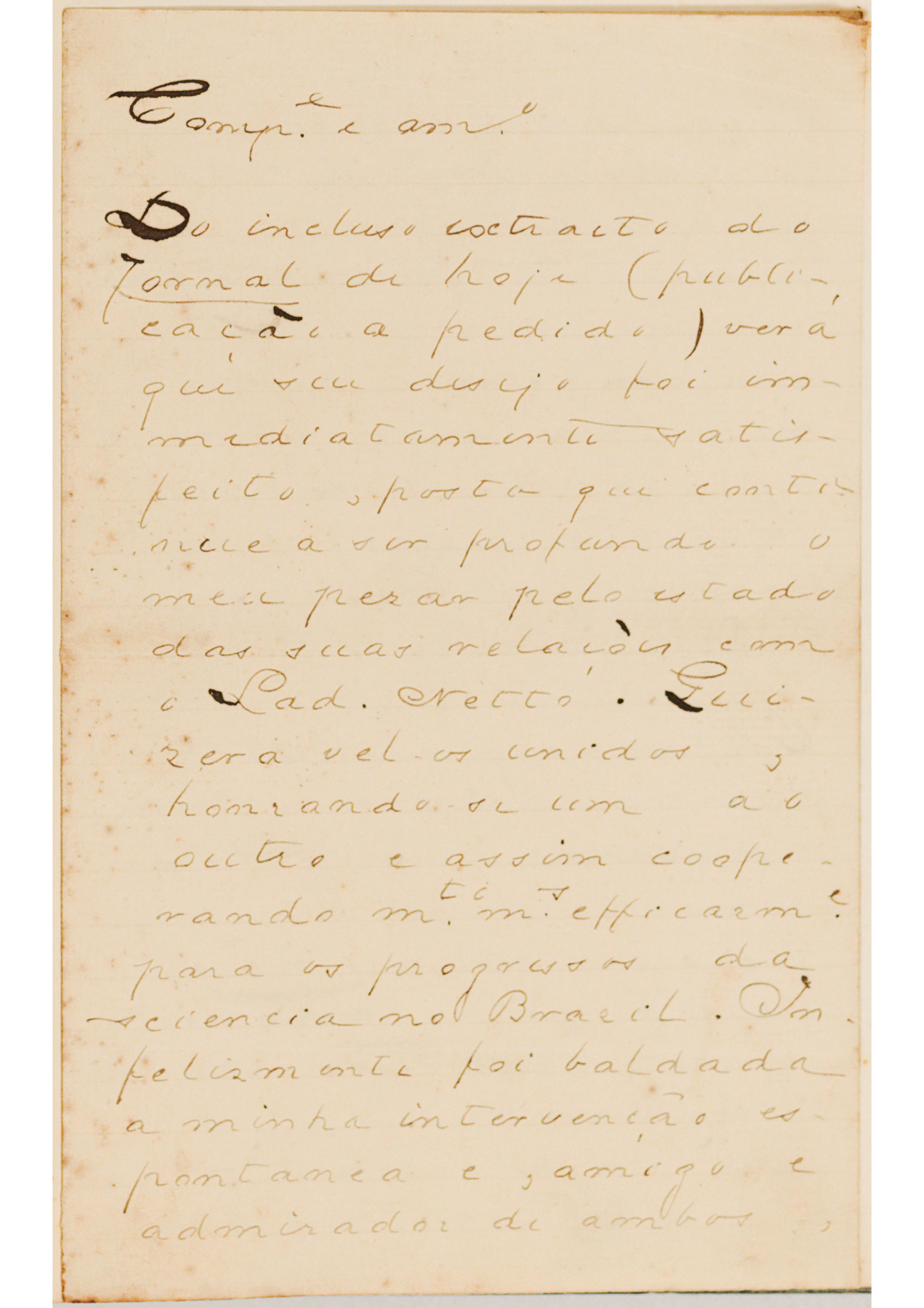 [Carta de Garcia Lobo a João Barbosa Rodrigues, datada de 21 de junho de 1885]