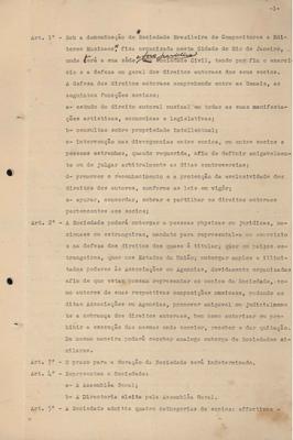 Estatuto preliminar da Sociedade Brasileira de Compositores e Editores Musicais (SBCEM)