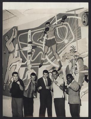 Nelson Gonçalves entre boxeadores