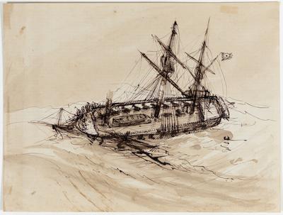 [Navio brasileiro tombado]