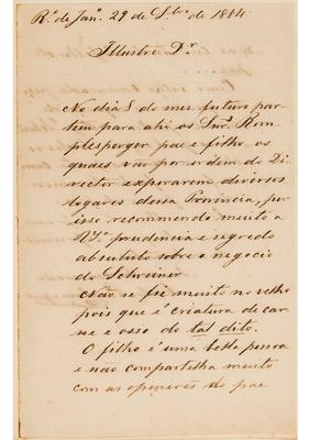 [Carta de Carlos L.C. Burlamaqui a João Barbosa Rodrigues, escrita no Rio de Janeiro em 29 de setembro de 1884]