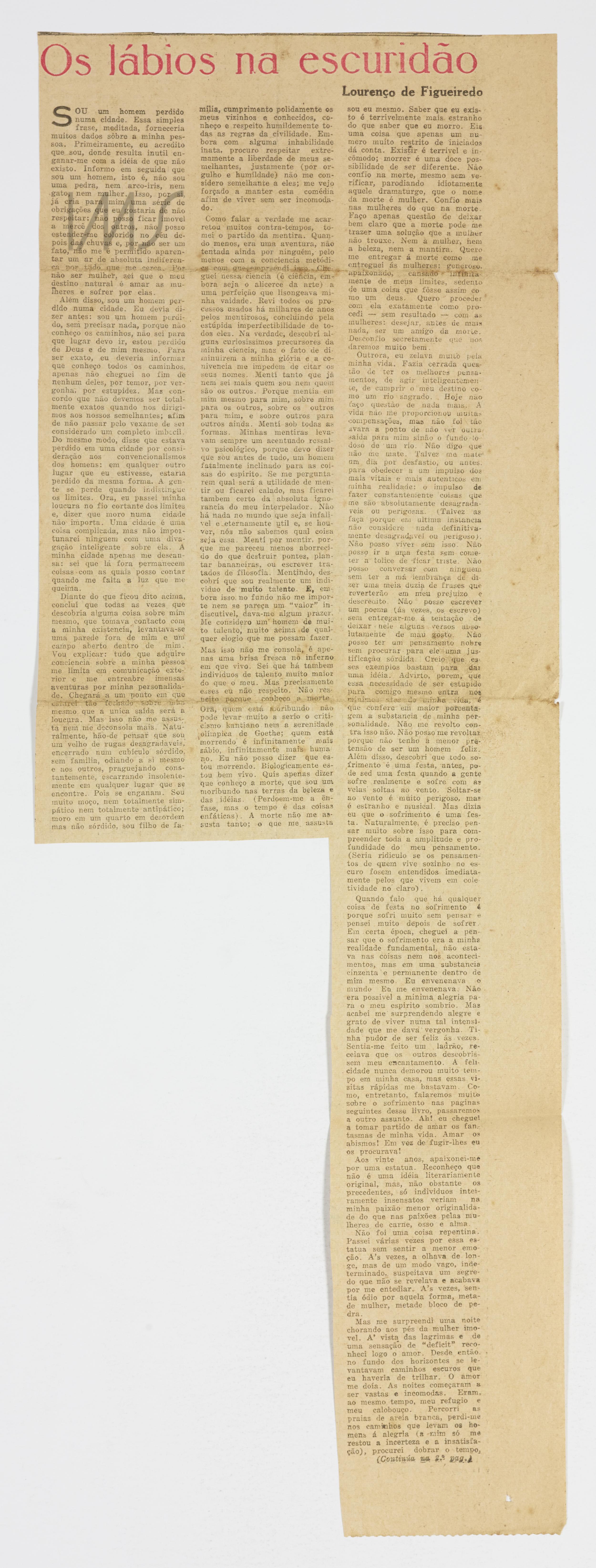 Os lábios na escuridão