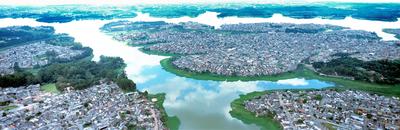 Vista panorâmica da represa Billings