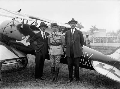 Alberto Santos Dumont, René Fonck e Lineu de Paula Machado