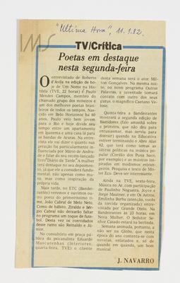 Poetas em destaque nesta segunda-feira
