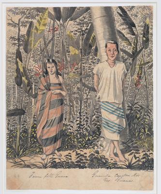 Jovem Guaná [Terena] e Guanitá, capitâo-mor dos Guanás [Terena].