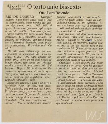 O torto anjo bissexto