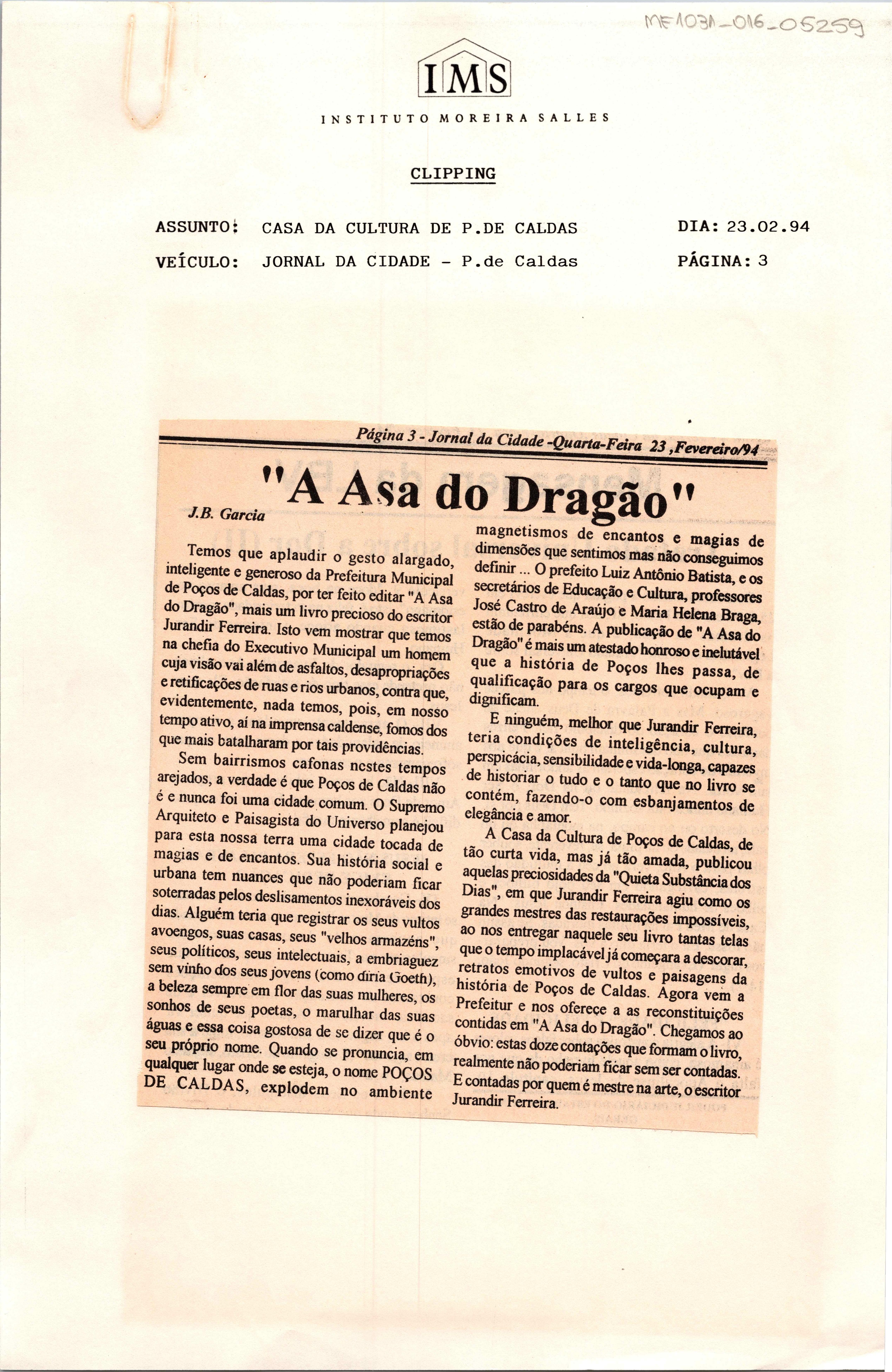 "A Asa do Dragão"