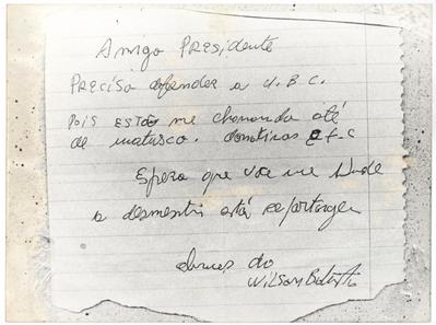 Bilhete de Wilson Batista (reprodução)