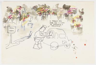 - O senhor não sabe que o cinto de segurança é obrigatório?