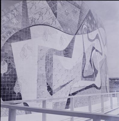 Painel de azulejos, de Burle Marx, na Fundação Oswaldo Cruz