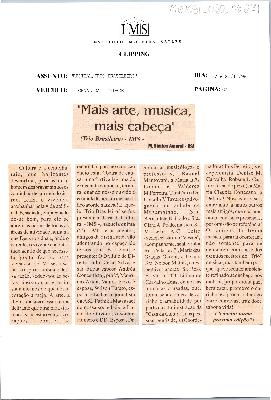 Mais arte, música, mais cabeça (Trio Brasileiro) - IMS