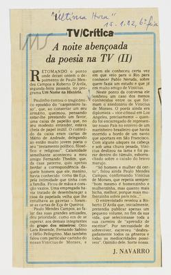 A noite abençoada da poesia na TV (II)