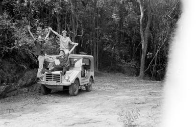 Dario Chiaverini, Jorge Bodanzky e Yvonne Mautner no Pico do Jaraguá