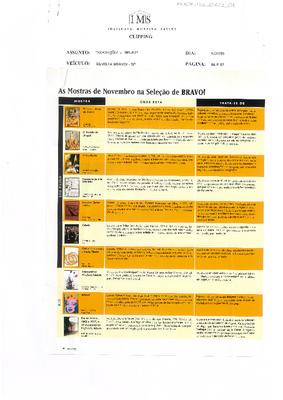 As Mostras de Novembro na Seleção de Bravo!