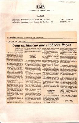 "A Casa da Cultura" Uma instituição que enobrece Poços