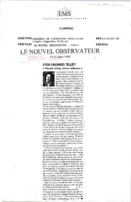 Lygia Fagundes Telles. Peuple triste, terre ;radieuse