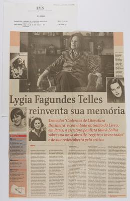 Lygia Fagundes Telles reinventa sua memória