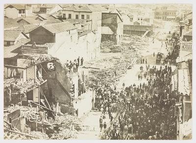 Comitiva oficial - início dos trabalhos de construção da Avenida Central