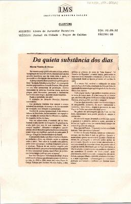 Da quieta substância dos dias