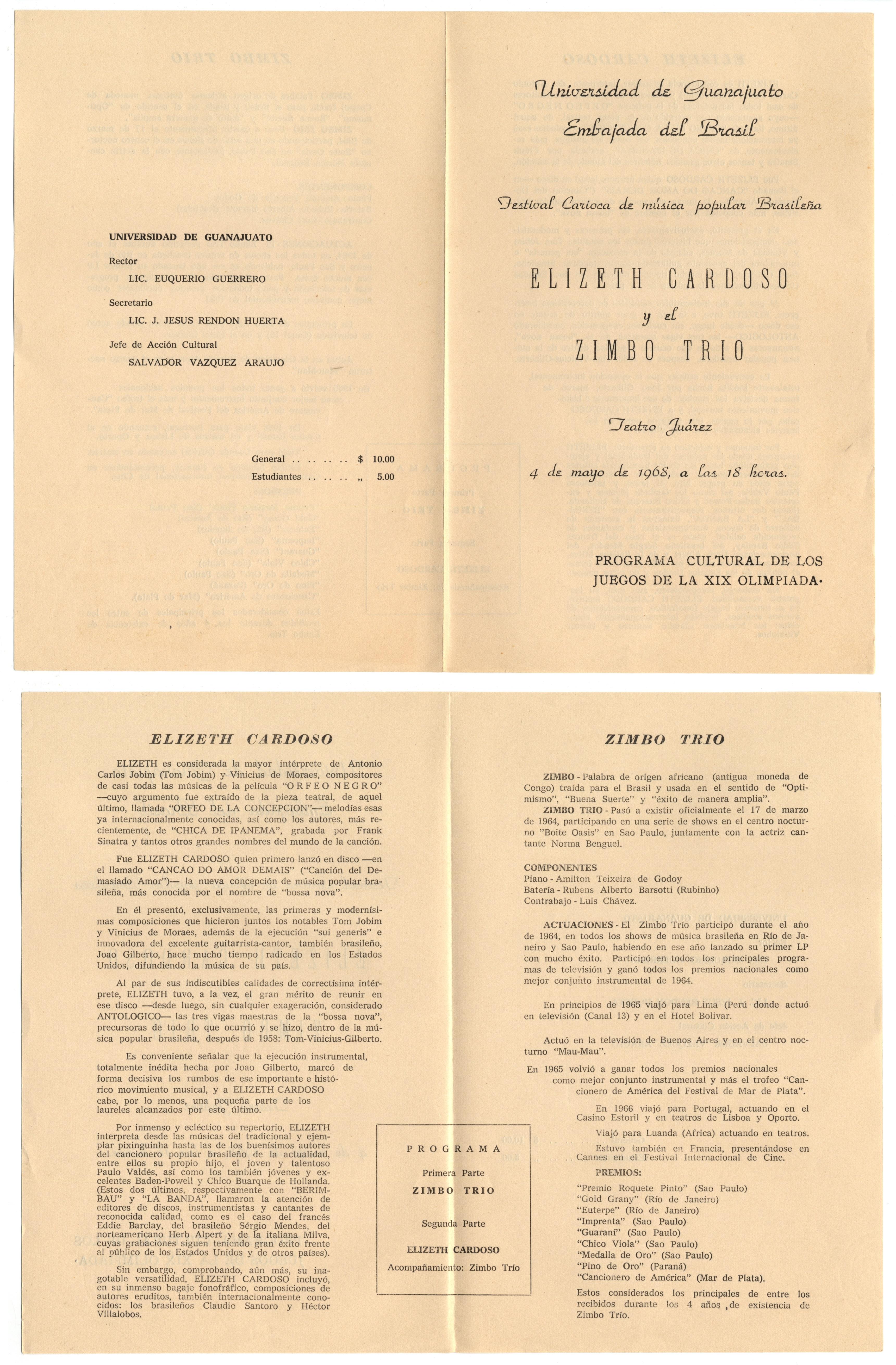 Festival Carioca de música popular Brasileña - Elizeth Cardoso y el Zimbo-Trio