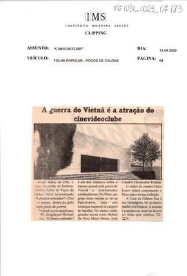 A guerra do Vietnã é a atração do cinevideoclube