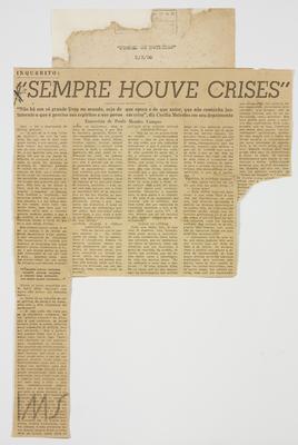 Sempre houve crises