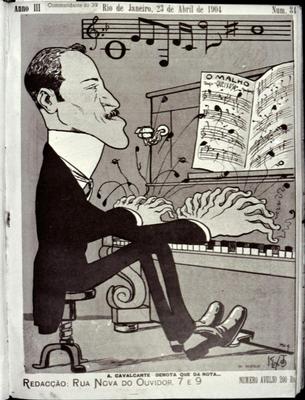 Aurélio Cavalcanti (caricatura - reprodução de periódico)