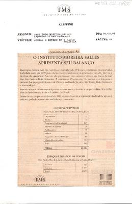 O Instituto Moreira Salles apresenta seu Balanço