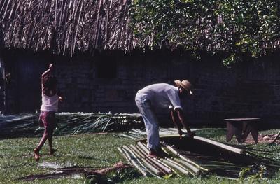 Casa com telhado de palha
