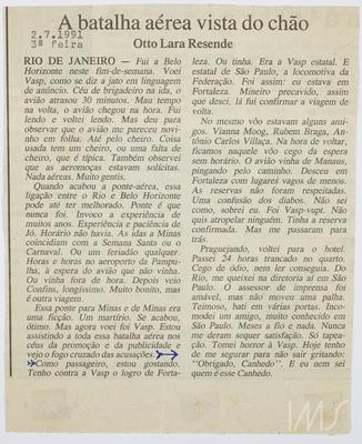 A batalha aérea vista do chão