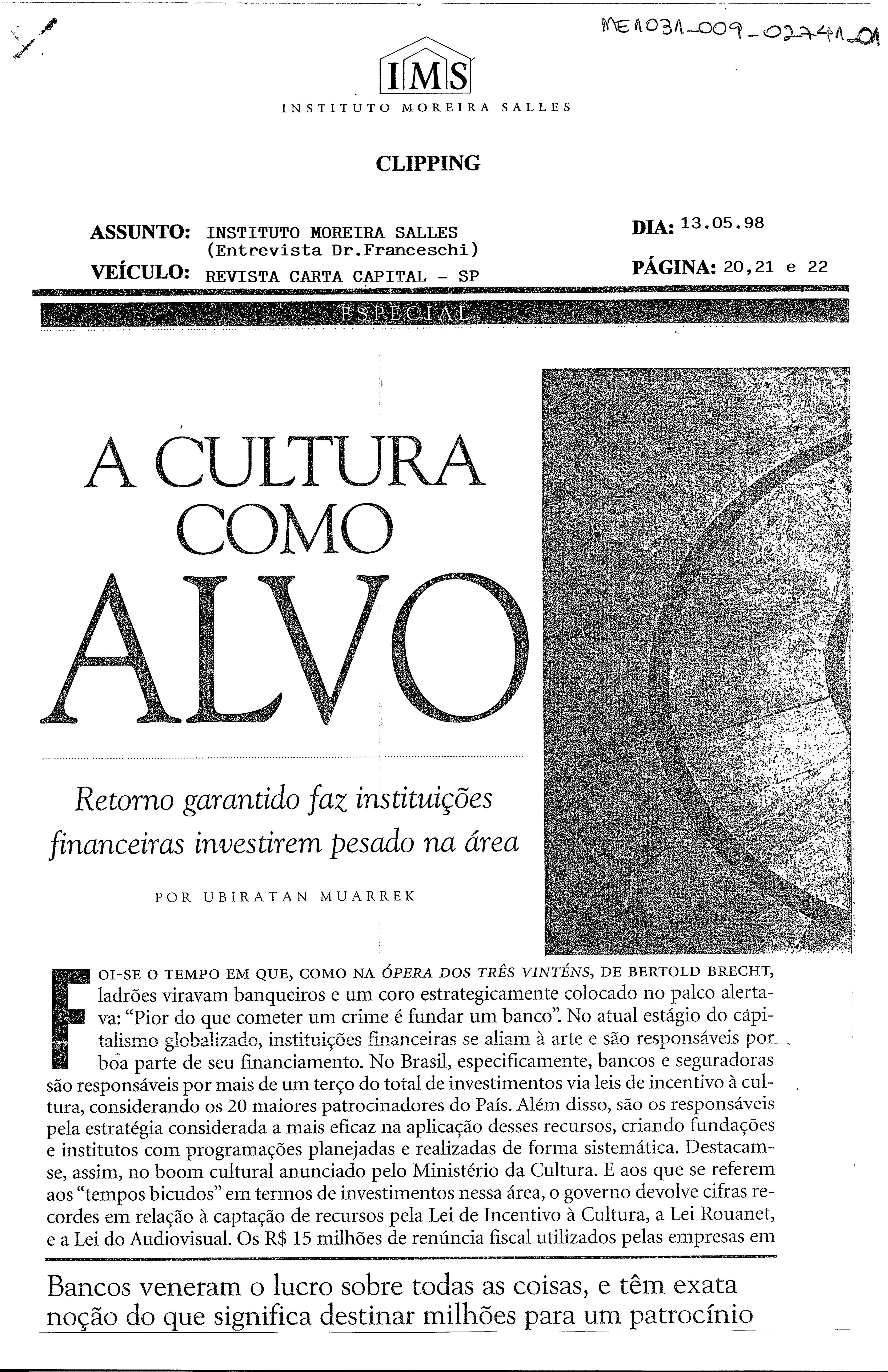 A cultura como alvo