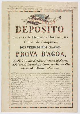 Poligrafia: Anúncio em cinco cores da Fábrica de Chapéus São Gonçalo, na Província de Minas Gerais.