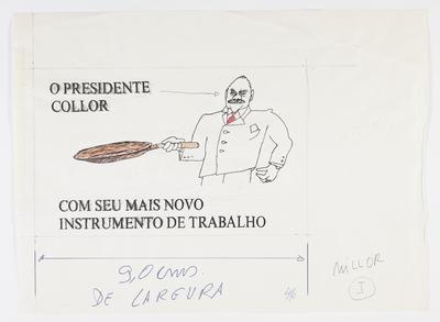 O presidente Collor com seu mais novo instrumento de trabalho