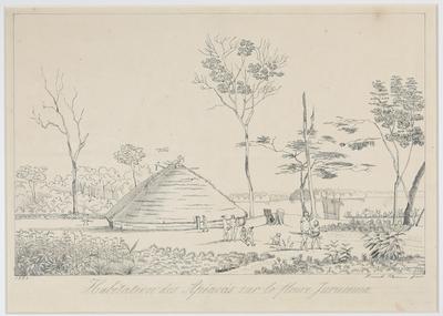 Habitação dos Apiacás [Apiaká] sobre o rio Juruena