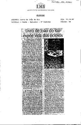 Livro de João Rio expôe vida dos ociosos